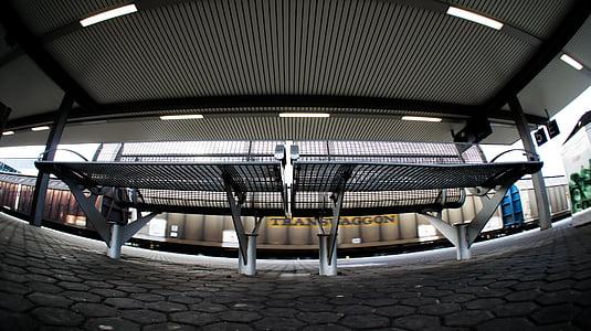 bank, seat, platform, wait, steel grid, metal bench, metal
