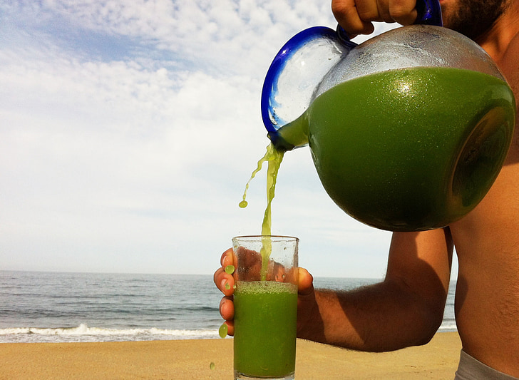 jus, jus buah, jus yang berwarna hijau, organik, menyegarkan, minuman, kaca