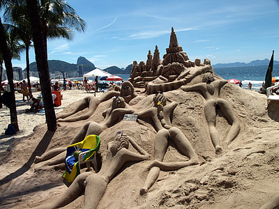 브라질, 코파 카바 나, 리오 데 자네이, 해변 미술