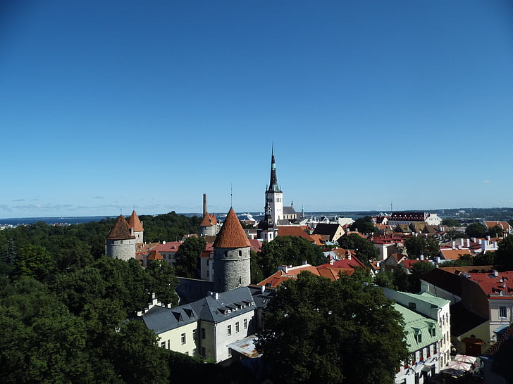 Tallinn, Estland, skyline, byen