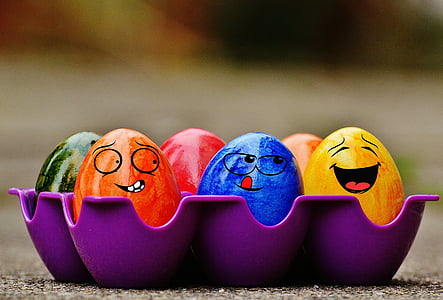 Wielkanoc, pisanki, śmieszne, kolorowe, Wesołych Świąt, jajko, kolorowe