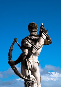 statue, sculpture, archer, stone sculpture, stage of the marbles, sport, rome
