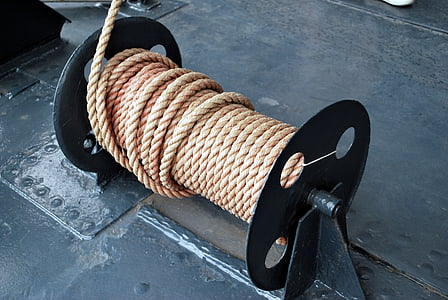 corde, moulinet, navire