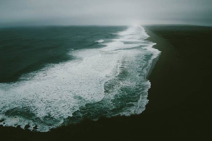 Luftbild, Foto, Wellen, Ozean, Meer, Wasser, Wellen des Ozeans