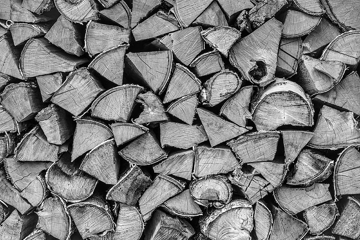 hout, hout, brandhout, stapel, stapel, houtstapel, kofferbak