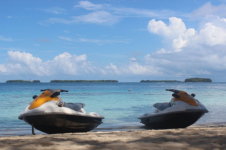 vodní skútry, Pulau Seribu můžete ochutnat, cestování, pláž, svátek, Seribu můžete ochutnat, Pulau