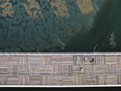 Boardwalk, jetée, Pier, pont, au-dessus de, Aerial, modèle