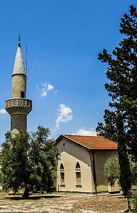 cyprus, menogeia, mosque, minaret, islam, muslim, religion