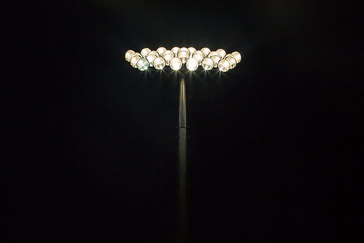 översvämning ljus, Stadium-lampor, mörka, natt