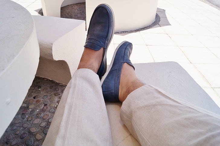 peu, sabates, calçat blau, calor, càlid, l'estiu, primavera