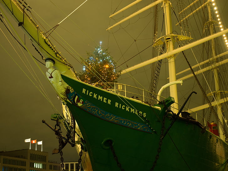 rickmer rickmers, Hamburg, kapal berlayar, Port, Museum, Museum kapal