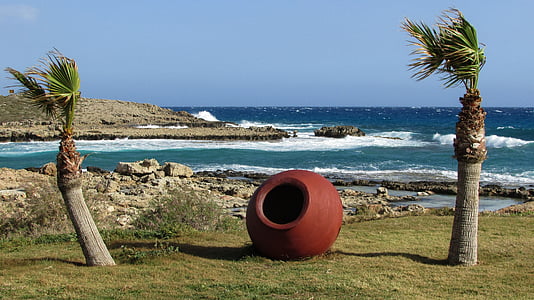 Xipre, Ayia napa, platja de Nissi, flascó, contenidor, vermell, tradicional