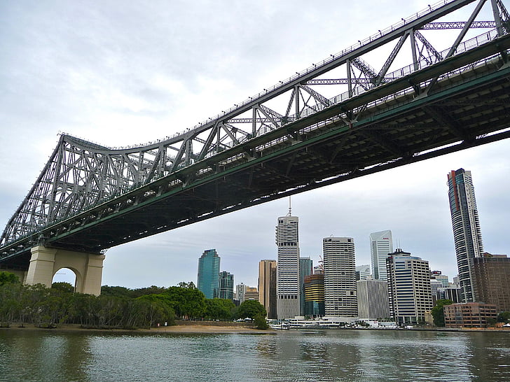 tilts, stāvu, Brisbane, upes, orientieris, arhitektūra, cilvēki un kultūra