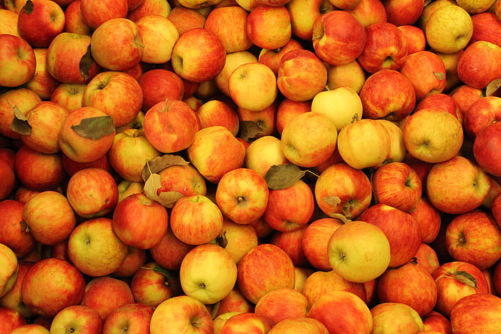 pommes, rouge, pomme rouge, fruits, alimentaire, nature, en bonne santé