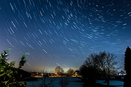 startrails, duge ekspozicije, zvijezda, noć, zvjezdano nebo, noćno nebo, Astronomija