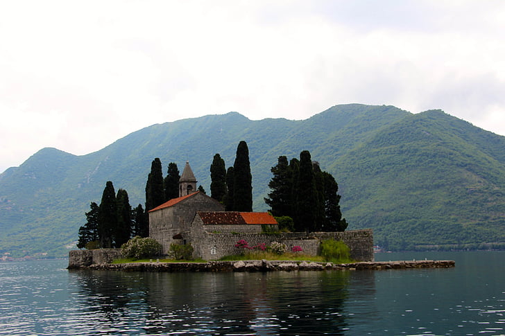 Sankt georg, ø, lille, vand, Steder af interesse, ferie, Montenegro