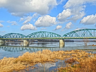 Bridge, Bydgoszczy, Wisła, floden, Crossing, infrastruktur, konstruktion