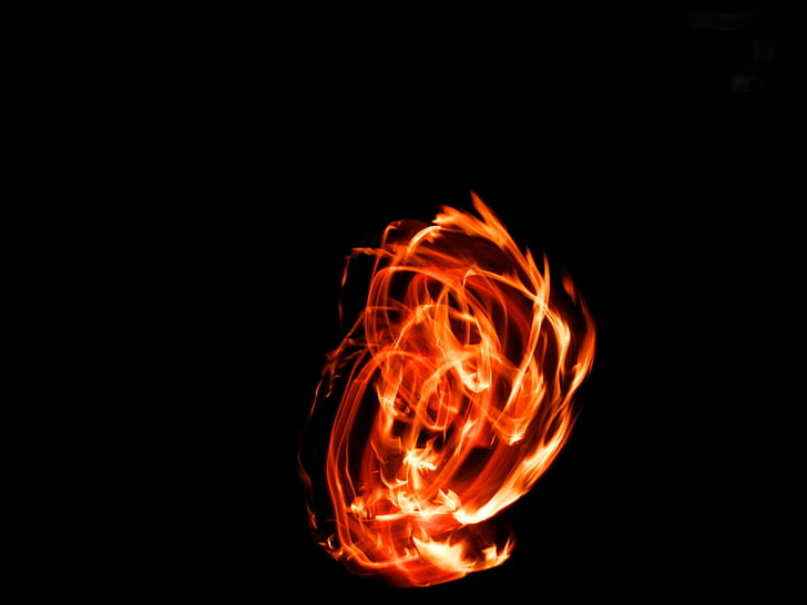fogo, luz, À noite, velocidade do obturador, laranja, fogo - fenômeno natural, flama