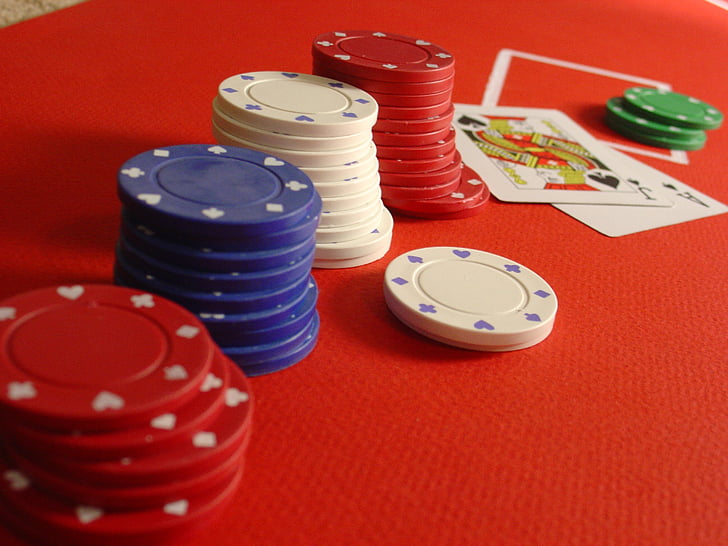 Poker, Blackjack, chips, kaarten, Casino, gokken, spel
