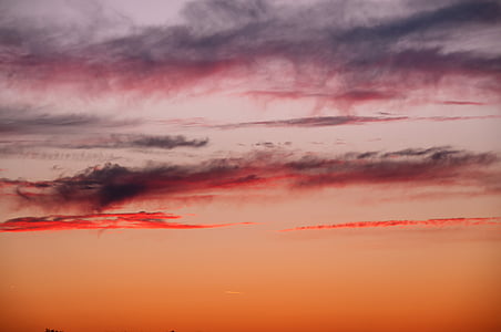 sunset, sun, red, clouds, sky, evening, eveniing sky
