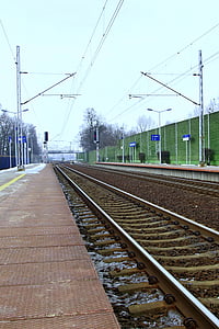 railway station, peron, railway, transport, megaphone, train, tracks