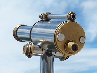 gray, brass, sky, technology, Telescope, View, Binoculars