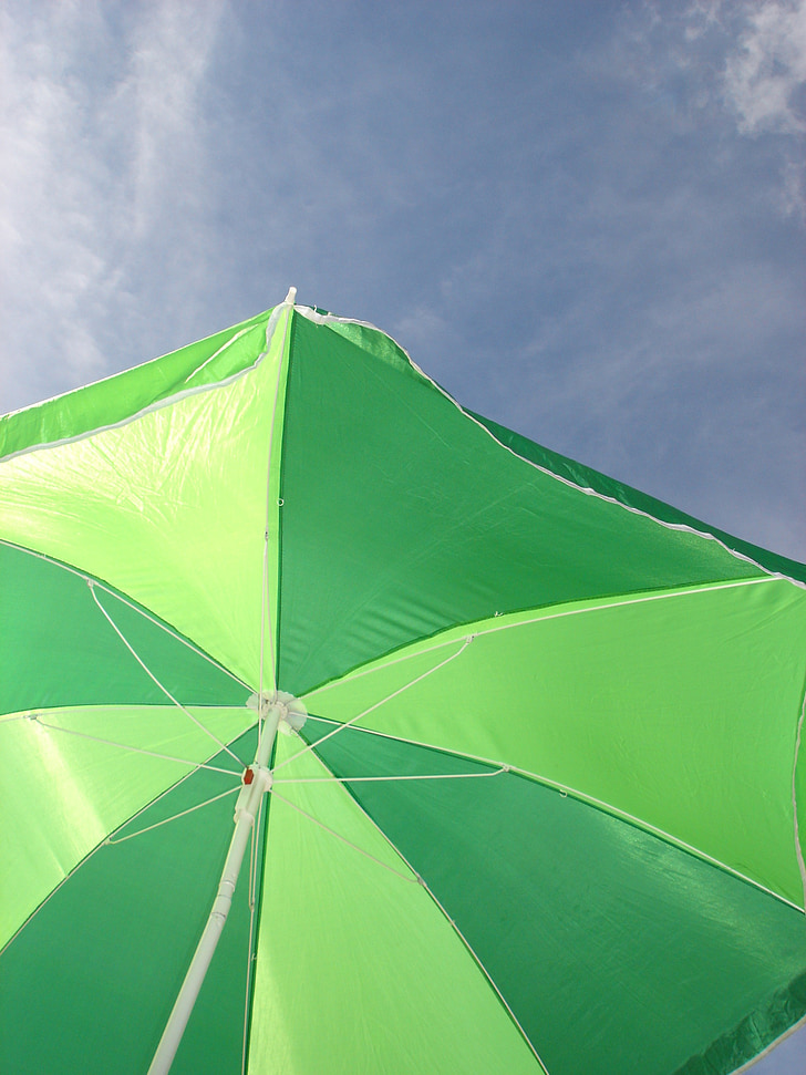 parasoll, grön, Holiday, stranden, UV
