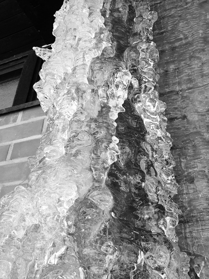 ice, black and white, frozen