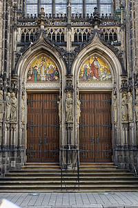 Kirche, Kirchturm, Gebäude, Architektur, Münster, Eingang, Tür