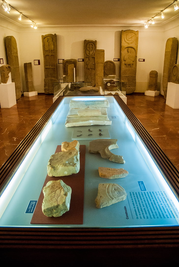 stein, arkeologi, Castros, Vigo, begravelser stele, Museum, eksponering