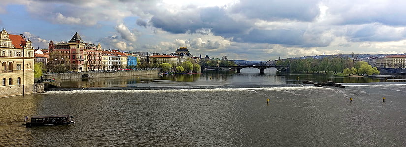 Prague, rivière, pont