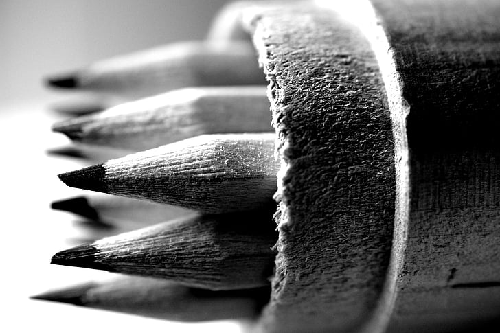 ดินสอ, สี, กบเหลาดินสอ, ศิลปะ, การวาดภาพ, การออกแบบ, สีดำและสีขาว