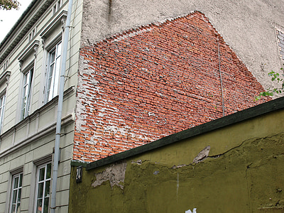 Klaipeda, Lituânia, tijolo, cidade, casa, arquitetura, parede