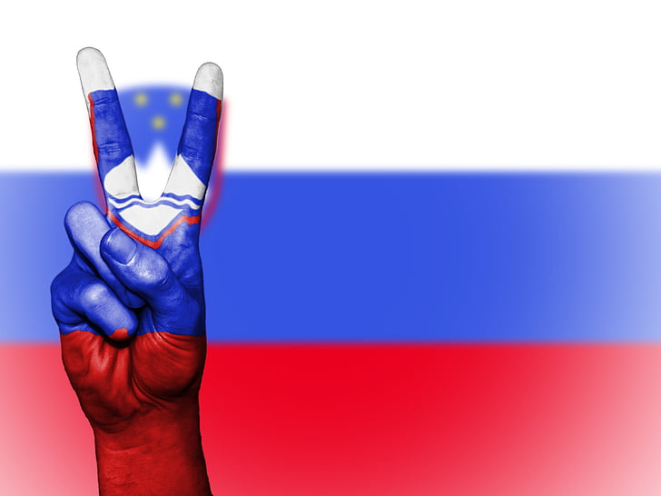 Slowakije-vrede, hand, natie, achtergrond, banner, kleuren, land