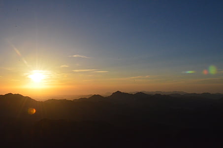 solen, soloppgang, Sinai, fjelltoppen, himmelen, skyer, utendørs