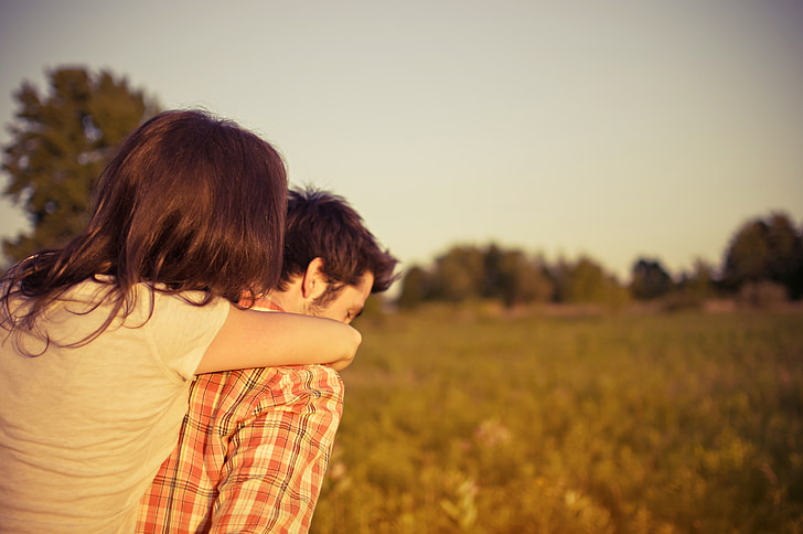 man, woman, couple, piggyback, love, happy, people