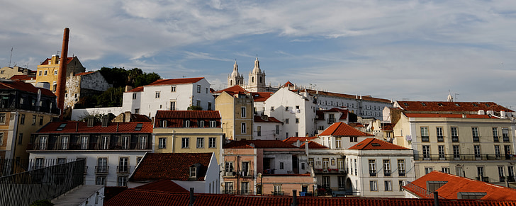 lisbon, portugal, old town, road, street