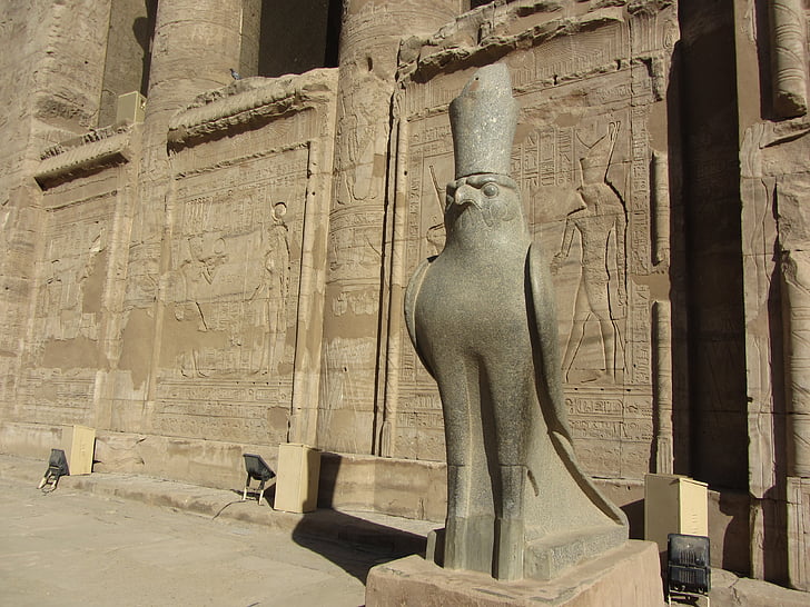 Égypte, Horus, vieux, monument, sculpture, Pierre, statue de