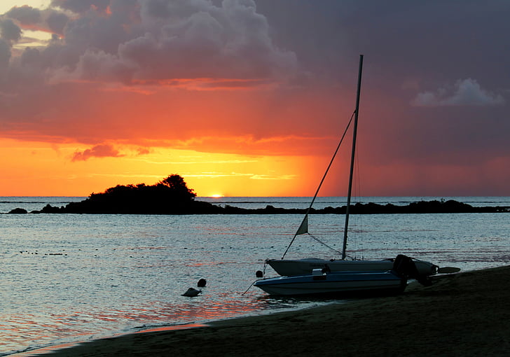 sunset, sky, light