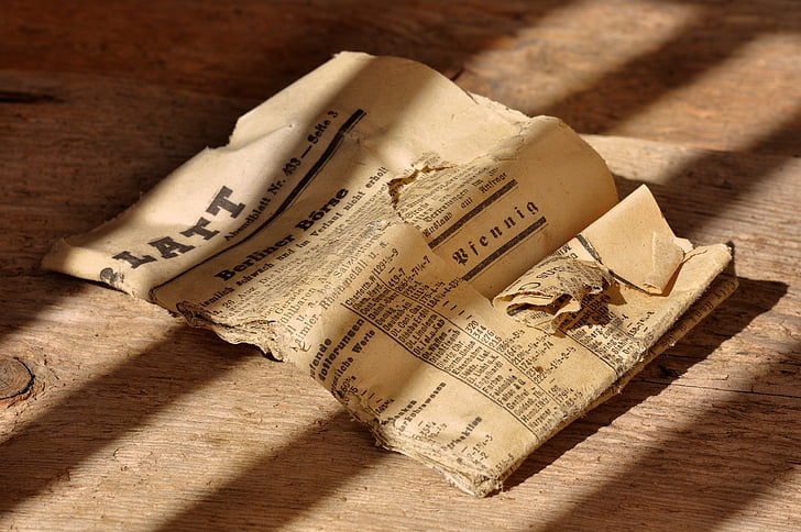 päivittäinen sanomalehti, sanomalehti, Abendblatt, paperi, fontti, vanha, Antique