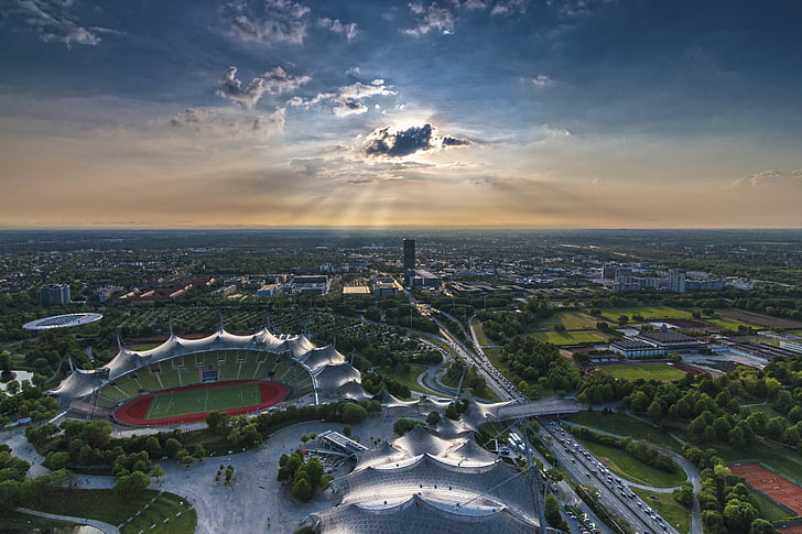 München, Olympia tower, TV-torni, Olympia, Olympic park, Korosta, näkötorni