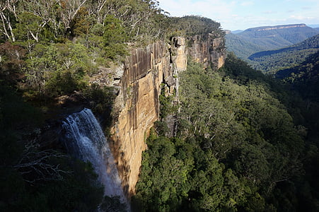 muntanyes, penya-segat, cascada, a l'exterior, Austràlia, paisatge, viatges
