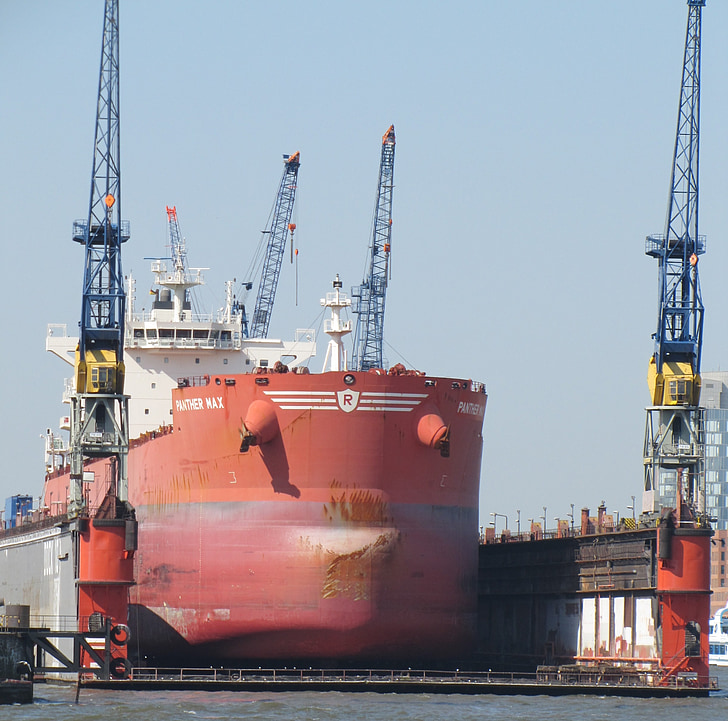 laivas, Hamburgas, Plaukiojantis dokas, laivų statykla, uosto, Elbės