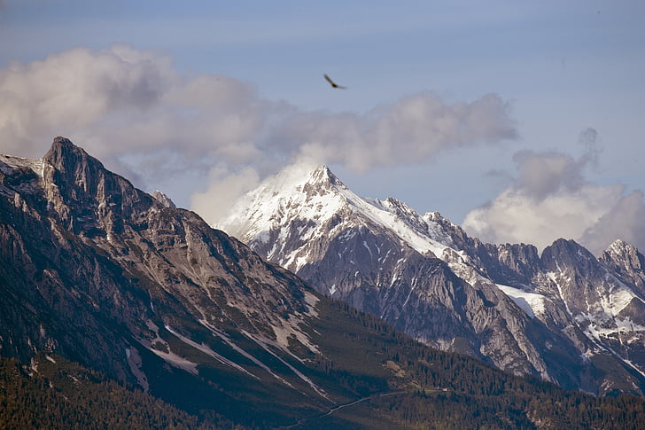 nordkette mountain range, austria, tirol, snow capped, landscape, alpine, rugged