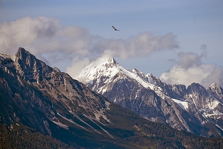 pasmo górskie Nordkette, Austria, Tirol, śniegiem, krajobraz, alpejska, Wytrzymała