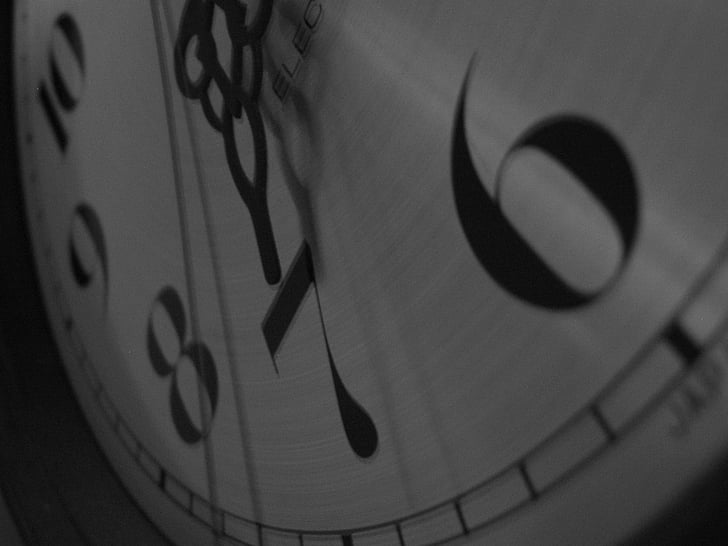 clock, time, macro, hour, minute, black, white
