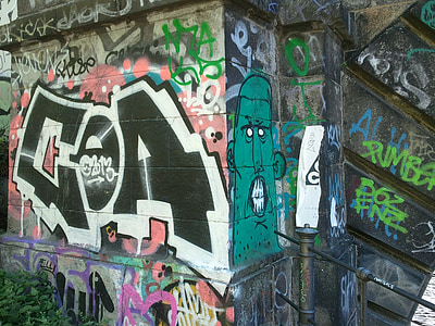 Berlín, Graffiti, Alemania, carretera, arte de la calle, choas, pared