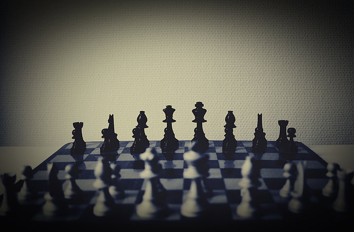 selective, focus, photography, chessboard, chess, pieces, still