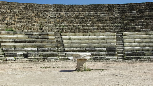 Cyprus, Salamis, divadlo, Archeológia, Archeologické, Kultúra, pamiatka