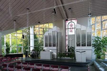 baptistenkirche, Wannsee, Crkva, Berlin, Njemačka, Interijer, organa